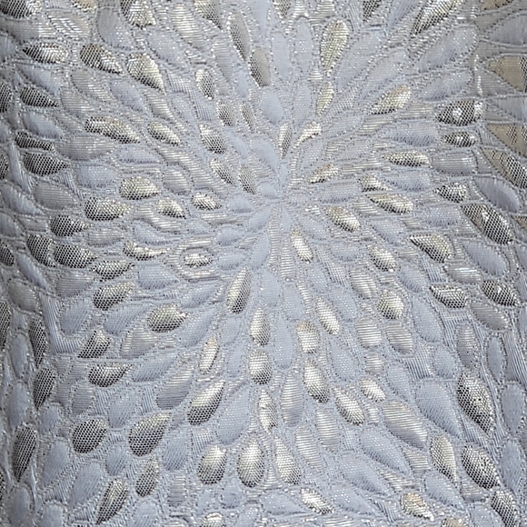 Elle Cream Shimmer Metallic Illusion Top Mini Dress Size 4 - Picture 11 of 11